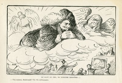 illusztráció a Le Rire-ben, 21/06/21 - Az ég tetejéről, végső nyughelye (metszet) alkotó: Lucien Metivet