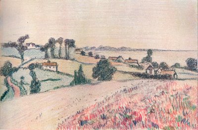 Lucien Pissarro színes krétákkal készült rajzából, XX. század alkotó: Lucien Pissaro
