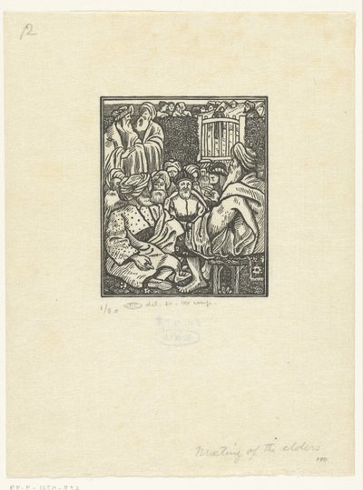Boáz találkozása a tíz vénnel alkotó: Lucien Pissarro