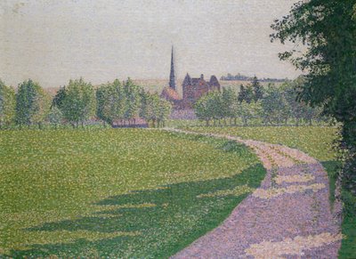 Eragny templom, 1886 alkotó: Lucien Pissarro
