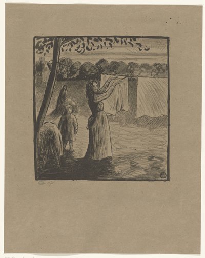 A ruhanemű felakasztása alkotó: Lucien Pissarro