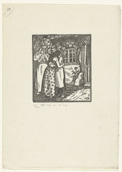 Ruth és Naomi megölelik egymást alkotó: Lucien Pissarro