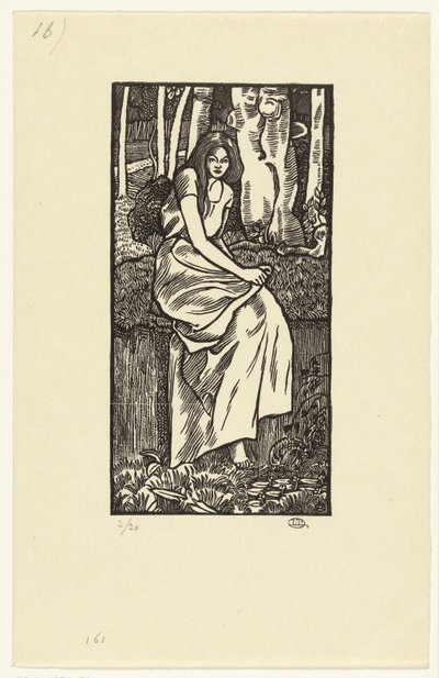 Nő az erdőben Erdei lány alkotó: Lucien Pissarro
