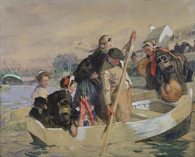 Breton jelenet alkotó: Lucien Simon