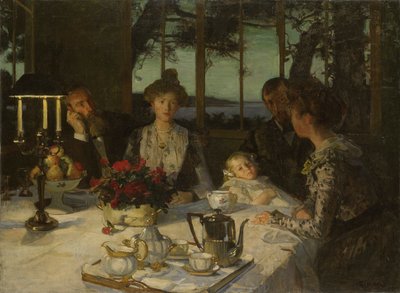 Beszélgetés az alkonyatban. alkotó: Lucien Simon