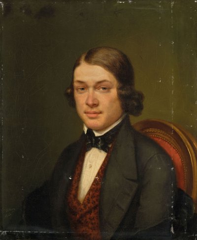 Robert Schumann zeneszerző portréja 1810-1856, 1842. alkotó: Lucienne Collière
