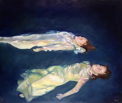 Két lebegő lány, 2004 (olaj, tábla) alkotó: Lucinda Arundell