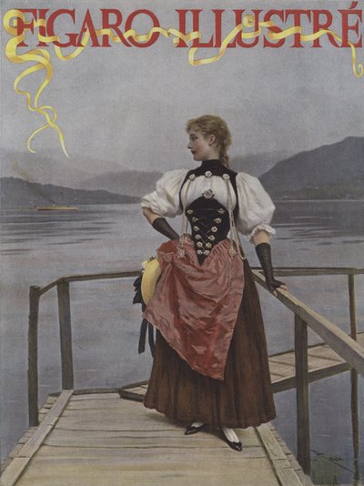 Svájcban (Svájcban). A Le Figaro Illustre borítója, 1893. július alkotó: Lucius Rossi