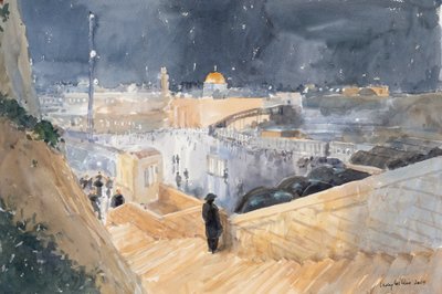 A Nyugati Fal, Éjszaka, Jeruzsálem, 2019 (papír nélkül) alkotó: Lucy Willis