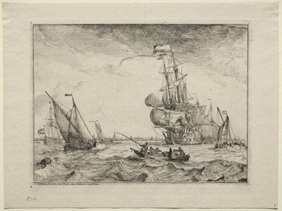 Teljes vitorla alatt hajók, 1701. alkotó: Ludolf Backhuysen