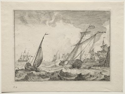 Hajók egy Gale-ban, 1701. alkotó: Ludolf Backhuysen