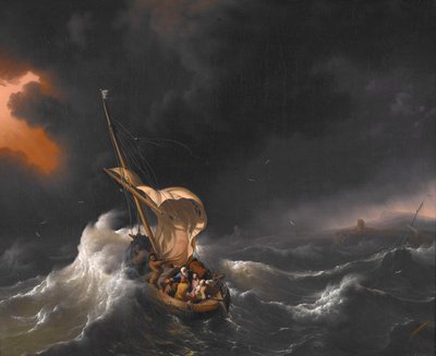 Krisztus lecsendesíti a vihart a Galileai-tengeren alkotó: Ludolf Bakhuizen