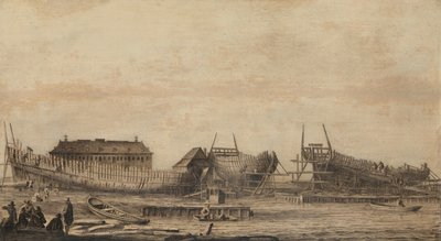 Az Amszterdami Admiralitás Hajógyára alkotó: Ludolf Bakhuysen