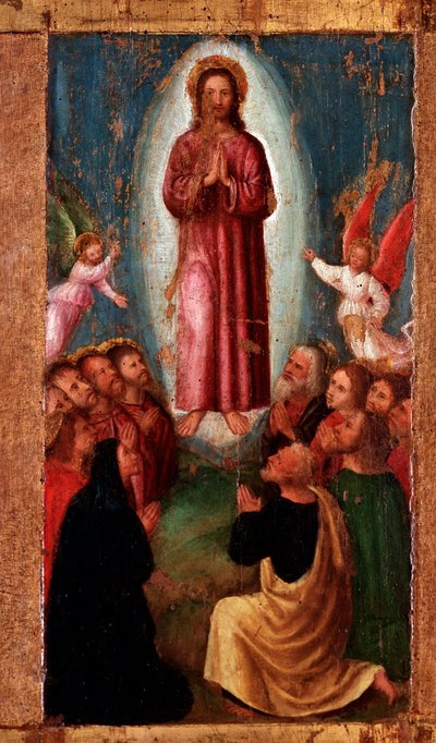 A rózsafüzér titkai: A feltámadt Krisztus megjelenése (fafestmény alkotó: Ludovico Brea