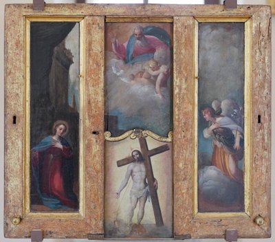 A mennybemenetel, az Atyaisten dicsőségben és Krisztus drága vére. alkotó: Ludovico Carracci