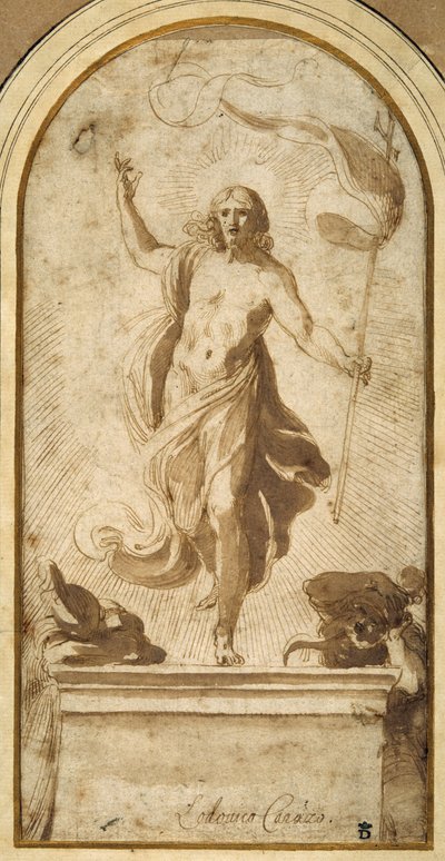 The Resurrection (toll és barna tinta barna mosással) alkotó: Ludovico Carracci