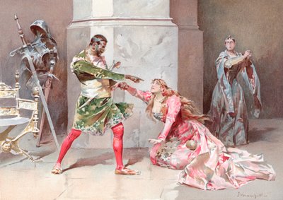 Illusztráció Shakespeare Otellójához (chromolitho) alkotó: Ludovico Marchetti