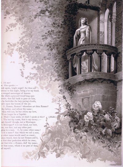 Juliet, ah én! Rómeó beszél. , Rómeó és Júlia illusztrációja, alkotó: Ludovico Marchetti