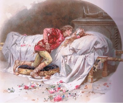 Gyorsak a gyógyszereid. Így egy csókkal meghalok., Rómeó és Júlia illusztrációja, alkotó: Ludovico Marchetti