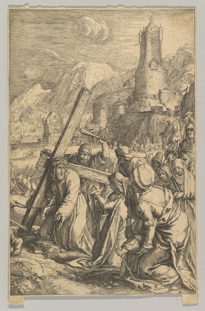 Krisztus a keresztet hordozó Krisztus, Krisztus szenvedéséből, kb. 1623. alkotó: Ludovicus Siceram