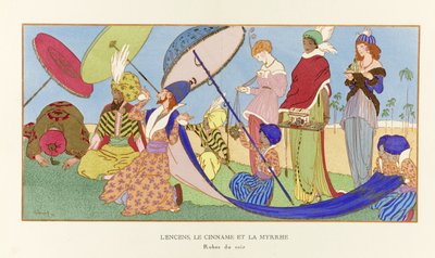 Tömjén, Cinname és Mirha a La Gazette du Bon Ton, pub. 1914 (sablonnyomat) alkotó: Ludvik Strimpl