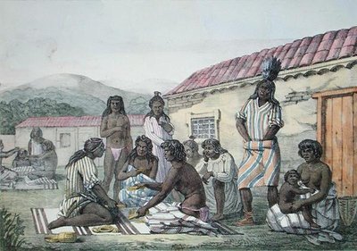 A kaliforniai bennszülöttek által játszott játék a „Voyage Pittoresque Autour du Monde”-ból, Jean Pierre Norblin (1745-1830) metszete, 1822-ben megjelent (színes litó) alkotó: Ludwig Choris