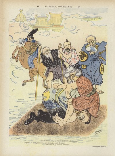 Kongresszusi ju-jitsu. Illusztráció Le Rire alkotó: Ludwig Braun