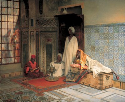 A hárem őrei (olaj a panelen) alkotó: Ludwig Deutsch