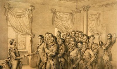 Vilmos választófejedelem kasseli küldöttsége II alkotó: Ludwig Emil Grimm