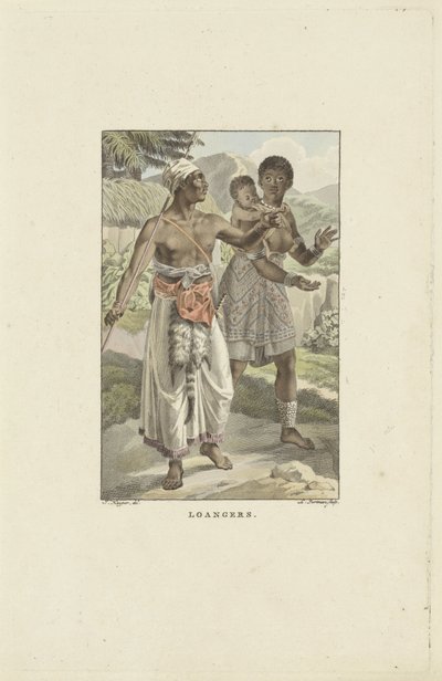 A Loango-Angola-part lakói Loangerek (cím az objektumon) alkotó: Ludwig Gottlieb Portman