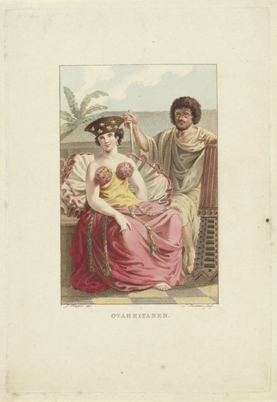 Otaheite-sziget (Tahiti) lakói Otaheitaiak (cím az objektumon) alkotó: Ludwig Gottlieb Portman