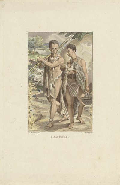 Dél-Afrika lakói Caffers (cím az objektumon) alkotó: Ludwig Gottlieb Portman