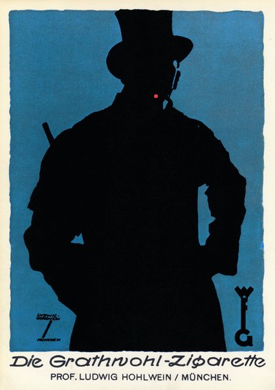 Dohány: "Die Grathnohl Zigarette" cigarettareklám, München 20. (plakát) alkotó: Ludwig Hohlwein