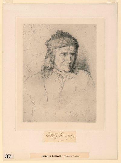 Férfi szőrme sapkában alkotó: Ludwig Knaus