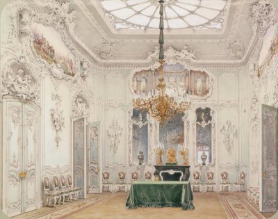 A Téli Palota belső terei. A zöld ebédlő, 1852 alkotó: Ludwig Premazzi