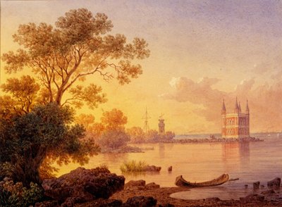 Kilátás az Ozerki rózsa pavilonra Peterhofban alkotó: Ludwig Premazzi