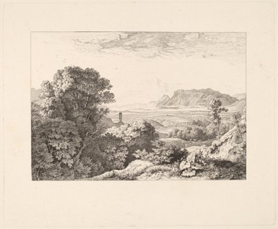 Kilátás az Olevano-kastélyra alkotó: Ludwig Richter