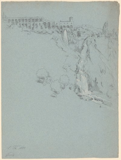 A Tivoli-i vízesés a Maecenas villával alkotó: Ludwig Thiersch
