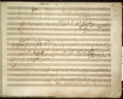 Hozzáadás. 31766, f.2 6., F-dúr szimfónia, op. 68, más néven Pasztorális Szimfónia (tinta papíron) alkotó: Ludwig van Beethoven