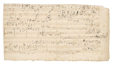 Autográf zenei kézirat, vázlat a Vonósnégyes lassú tételéhez C, Op.59, No.3, a harmadik "Razumovsky" kvartett, Bécs, 1806 körül alkotó: Ludwig van Beethoven