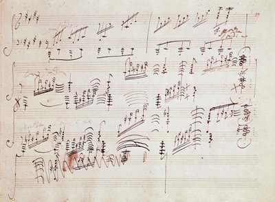 Ludwig van Beethoven (1770-1827) német zeneszerző 1801-ben komponált „” Sonata pour piano n* 14 en do diese minor” „” Sonata au clair de lune” című kottájához. House, Natale de Beethoven, Bonn. Németország alkotó: Ludwig van Beethoven