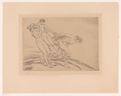 Két nő elrabol egy férfit alkotó: Ludwig von Hofmann (signed by artist)