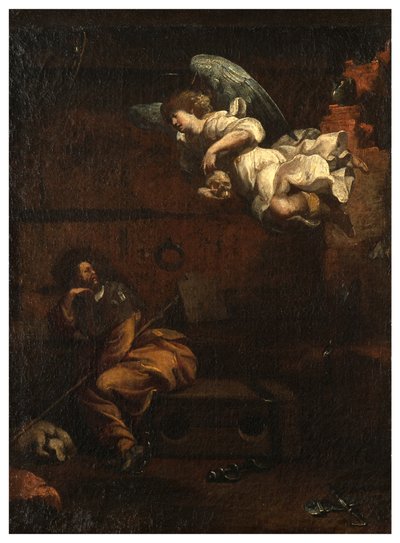 Északi kereszthajó, San Rocco oltára 1635, 45, Genovesino 1645, Halál bejelentése a börtönben, Festve jobbra lent alkotó: Luigi Miradori
