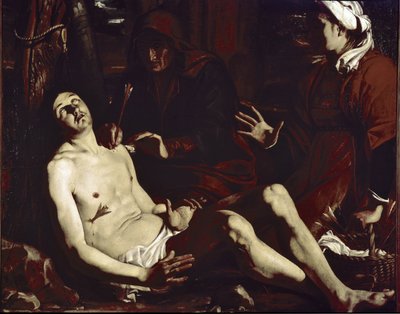 A szent asszonyok által meggyógyított Szent Sebestyén (olaj, vászon, kb. 1630) alkotó: Luigi Miradori