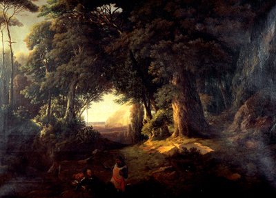 Clorinda keresztsége, Luigi Ashton (1824-1884), olaj, vászon, 87x120 cm alkotó: Luigi Ashton