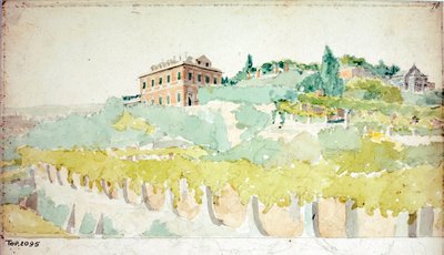 Gian Carlo di Negro márki villája (akvarell, 1820 körül) alkotó: Luigi Garibbo