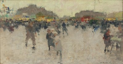 Fête de la place du Trône, Párizs, 1890 körül (olaj, vászon) alkotó: Luigi Loir