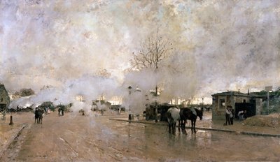 Füst a párizsi áramkörön, 1885. alkotó: Luigi Loir