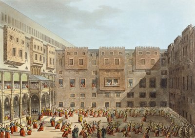 Mameluk gyakorlat Mourad Bey palotája előtt Kairóban alkotó: Luigi Mayer