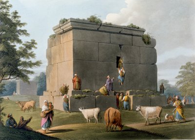 Emlékmű Tripoli és Tortosa között, William Watts (1752-1851) metszete, 1806 alkotó: Luigi Mayer